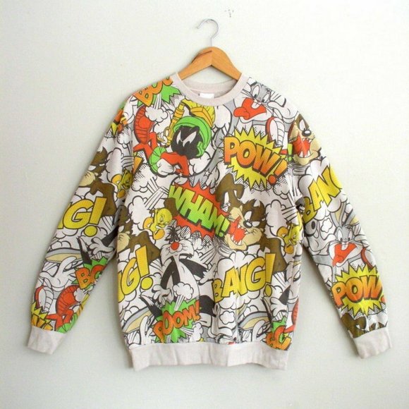 Looney Tunes Mens Vintage 90s Sweatshirt LG